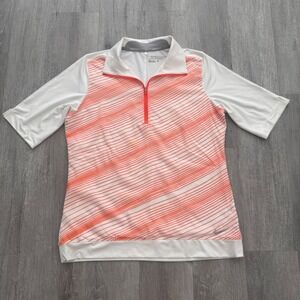 Nike Golf Tour Performance Dri-FIT Quarter Zip Short Sleeve Men Large Orange